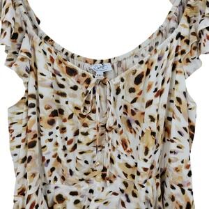 Sofia Jeans Ruffle Off Shoulder Midi Dress Sz XXL Cream Speckled Sweetheart Boho